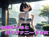 台風がくると外でオナニーする女